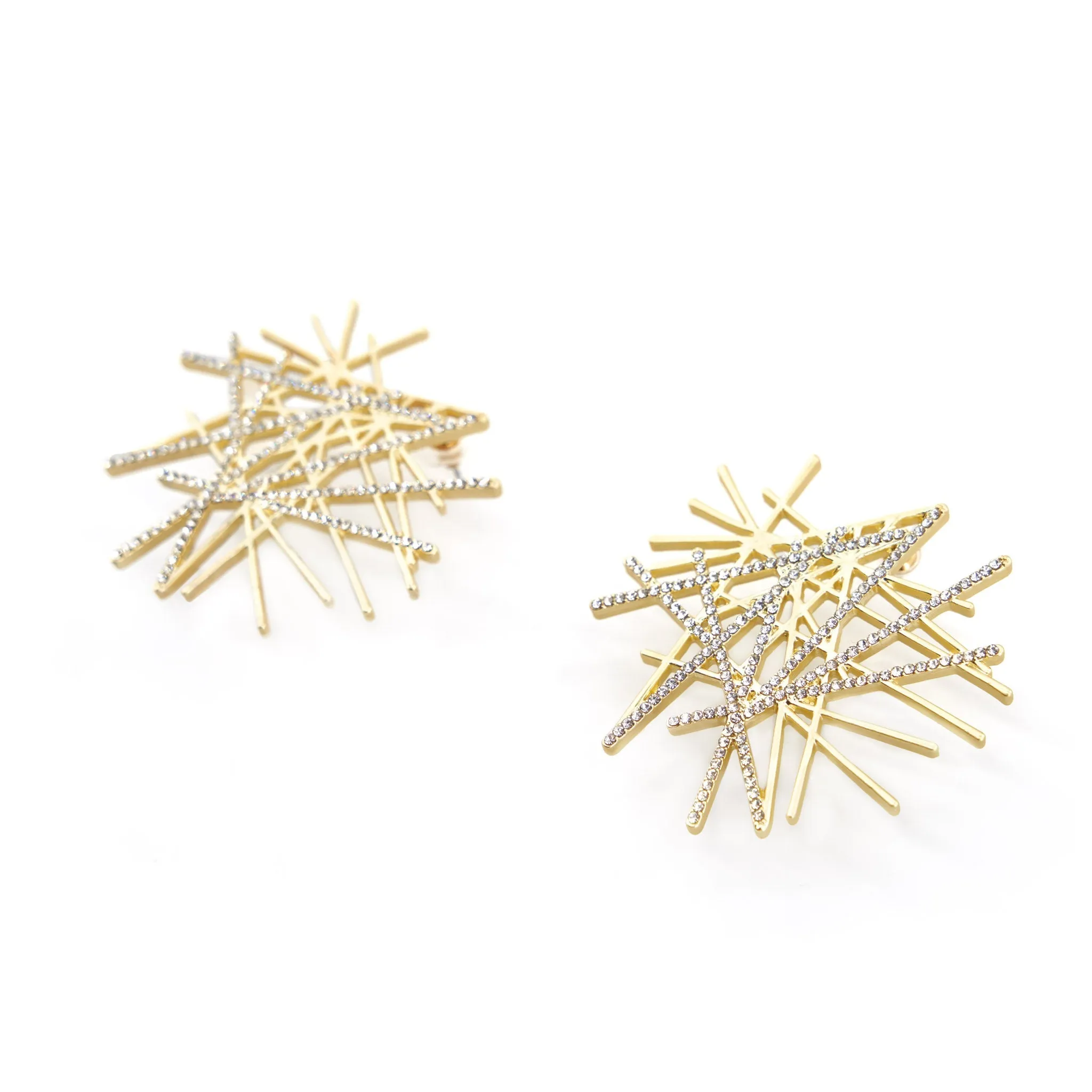 Origami Medium Studs - Soft Gold