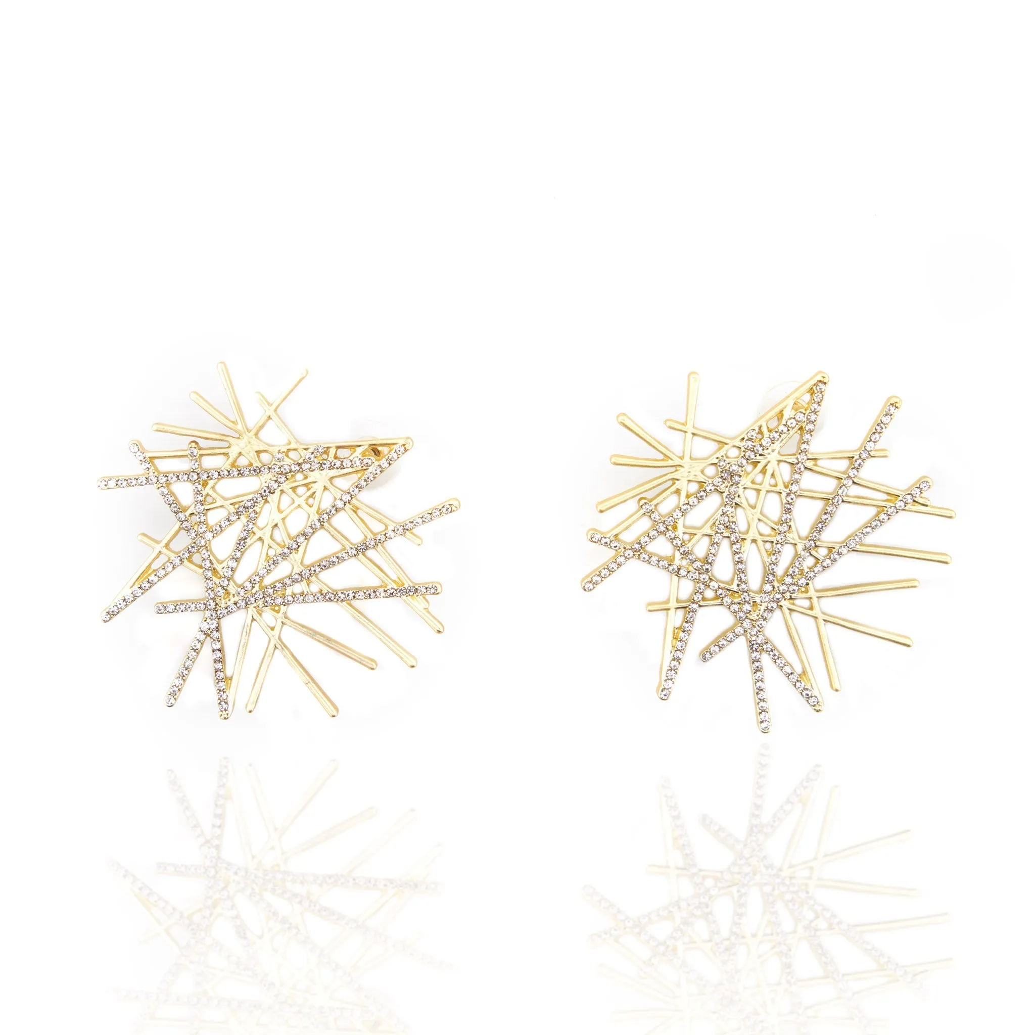 Origami Medium Studs - Soft Gold