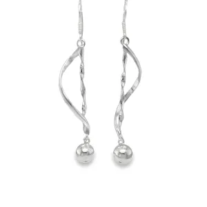 P520 Ball Long Hook Earrings