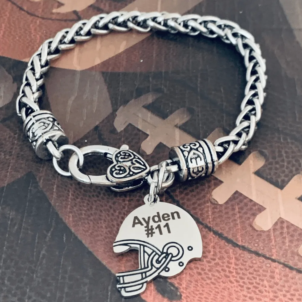 Personalized Engraved Football Mom Bracelet