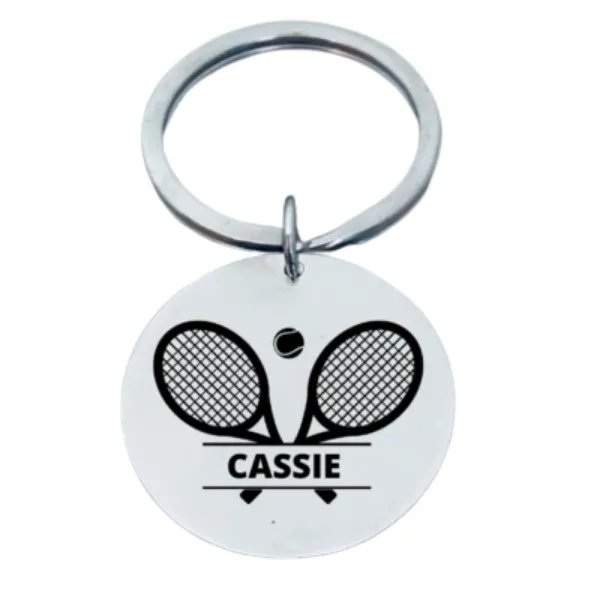 Personalized Engraved Tennis Keychain