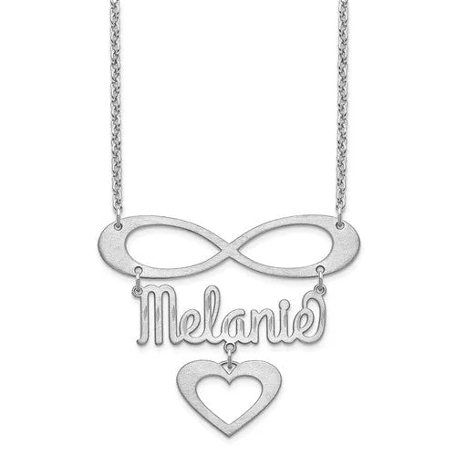 Personalized Name Heart & Infinity Symbol Necklace