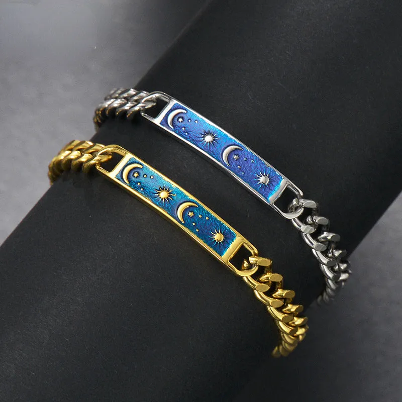 Personalized Sun and Moon Couple Bracelets Set