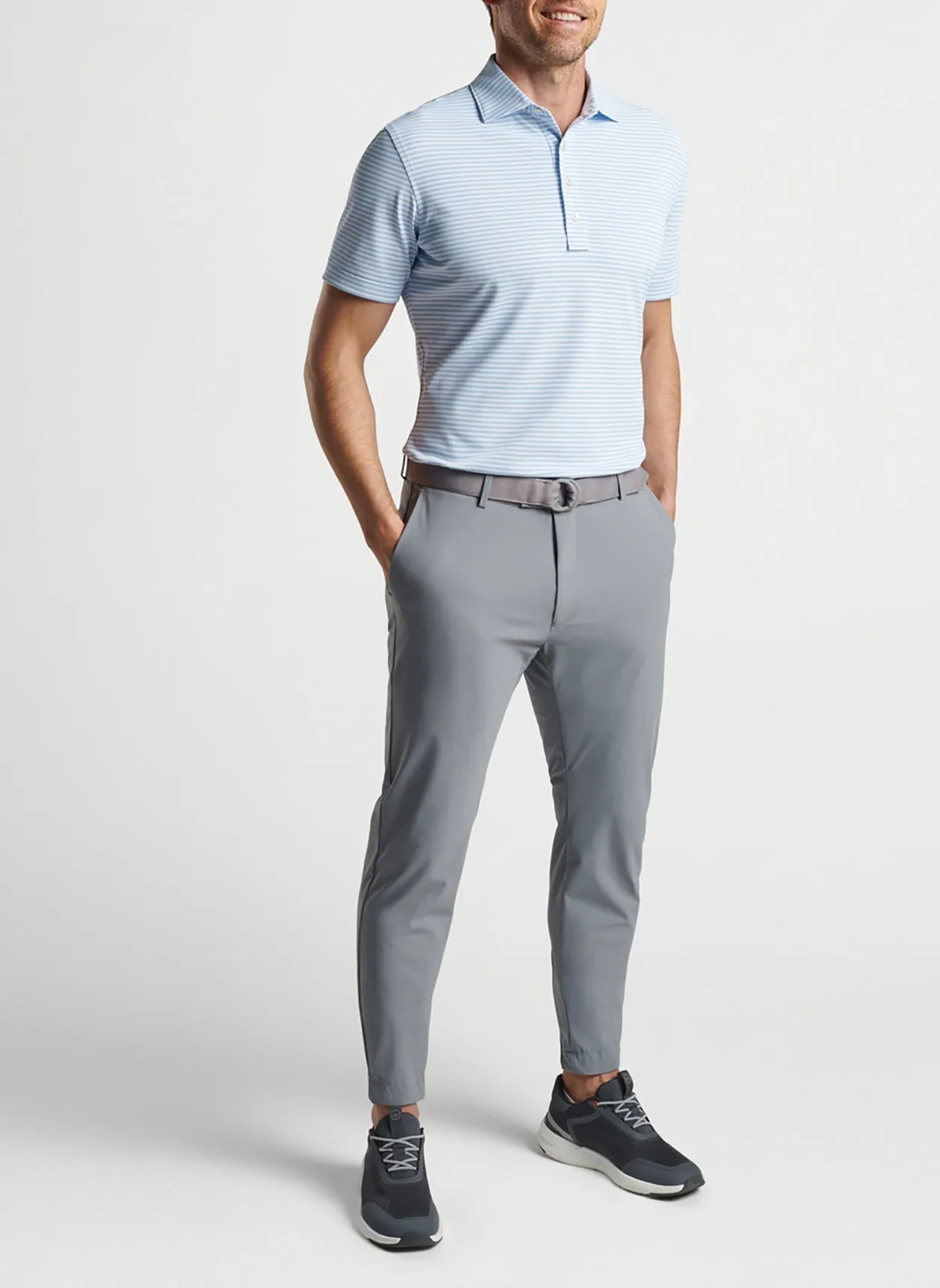 Peter Millar Mood Performance Mesh Customized Polos, Blue Frost