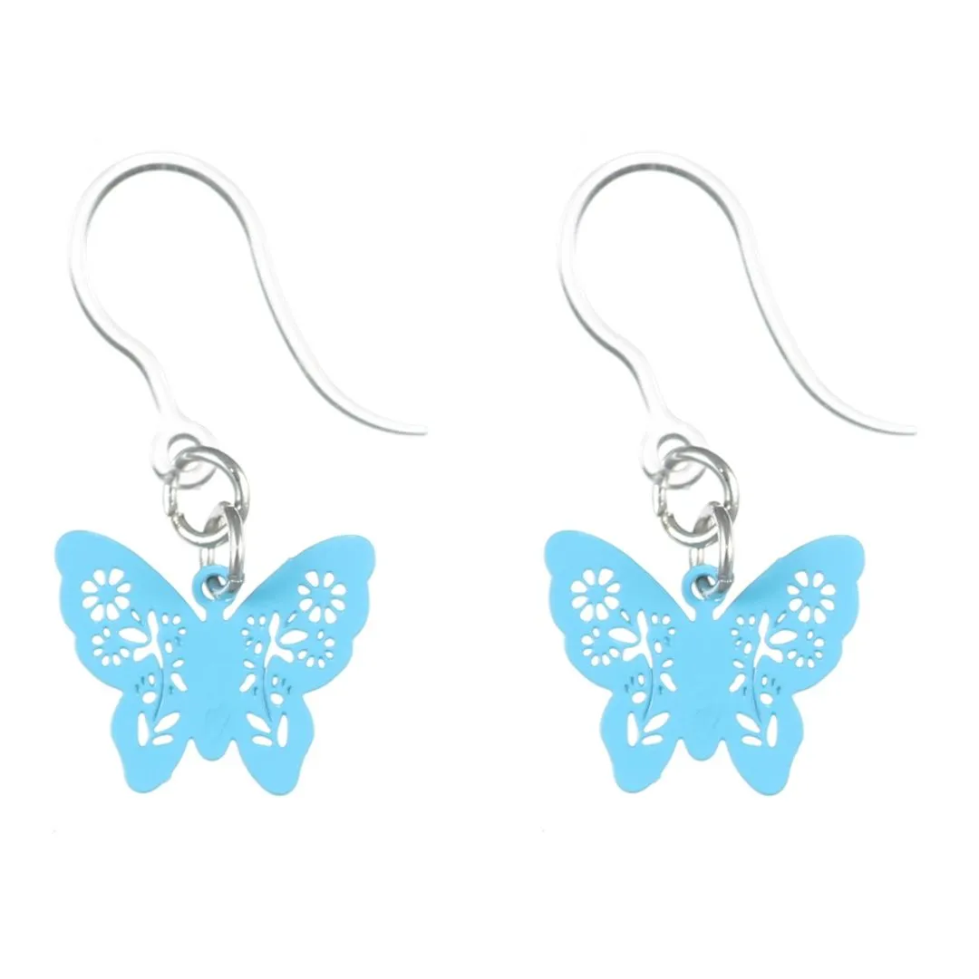 Petite Butterfly Dangles Hypoallergenic Earrings for Sensitive Ears Made with Plastic Posts