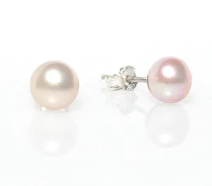 Pink Pearl Studs 8 mm