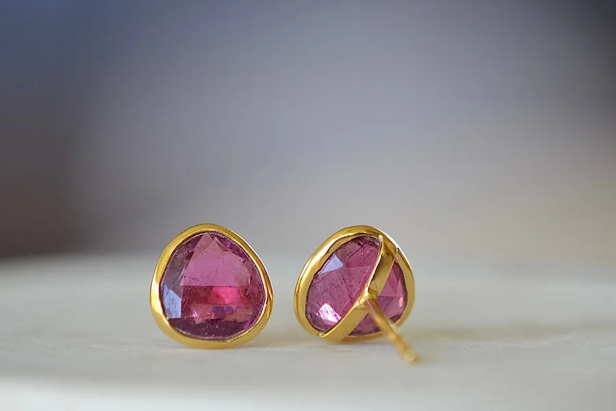 Pink Tourmaline Classic Studs