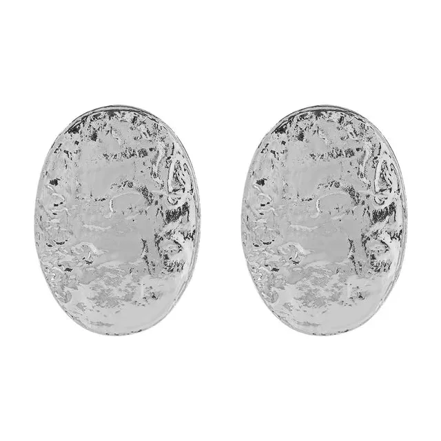 Pre Order:  Classic Textured Oval Earrings