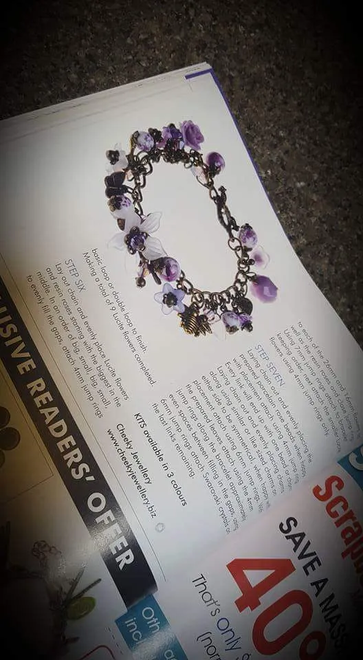 Purple Springtime charm bracelet