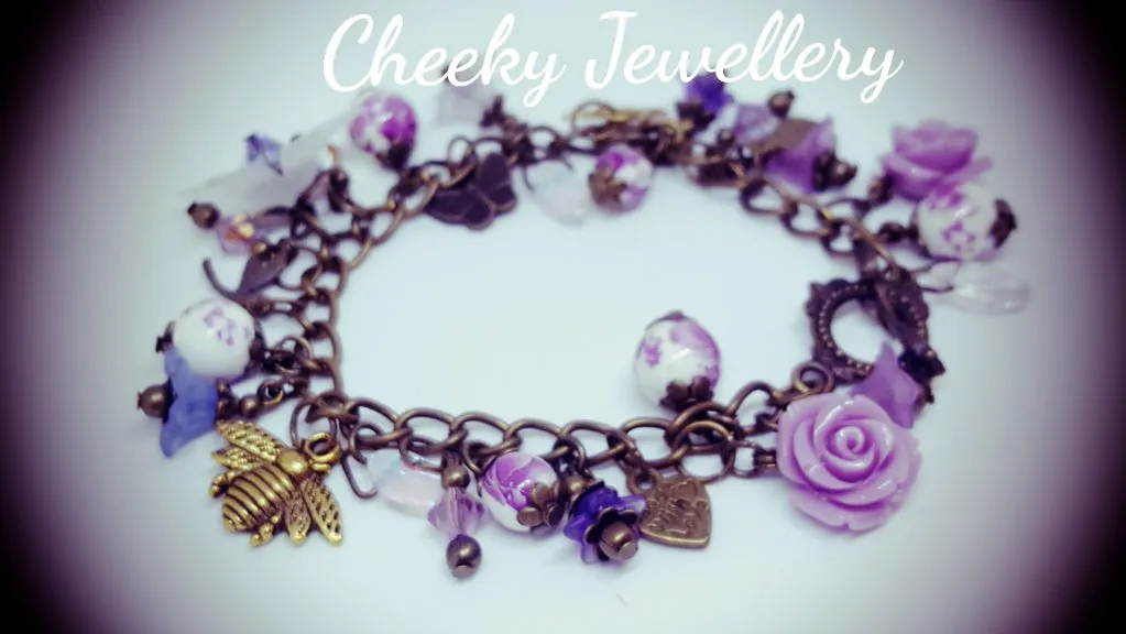 Purple Springtime charm bracelet