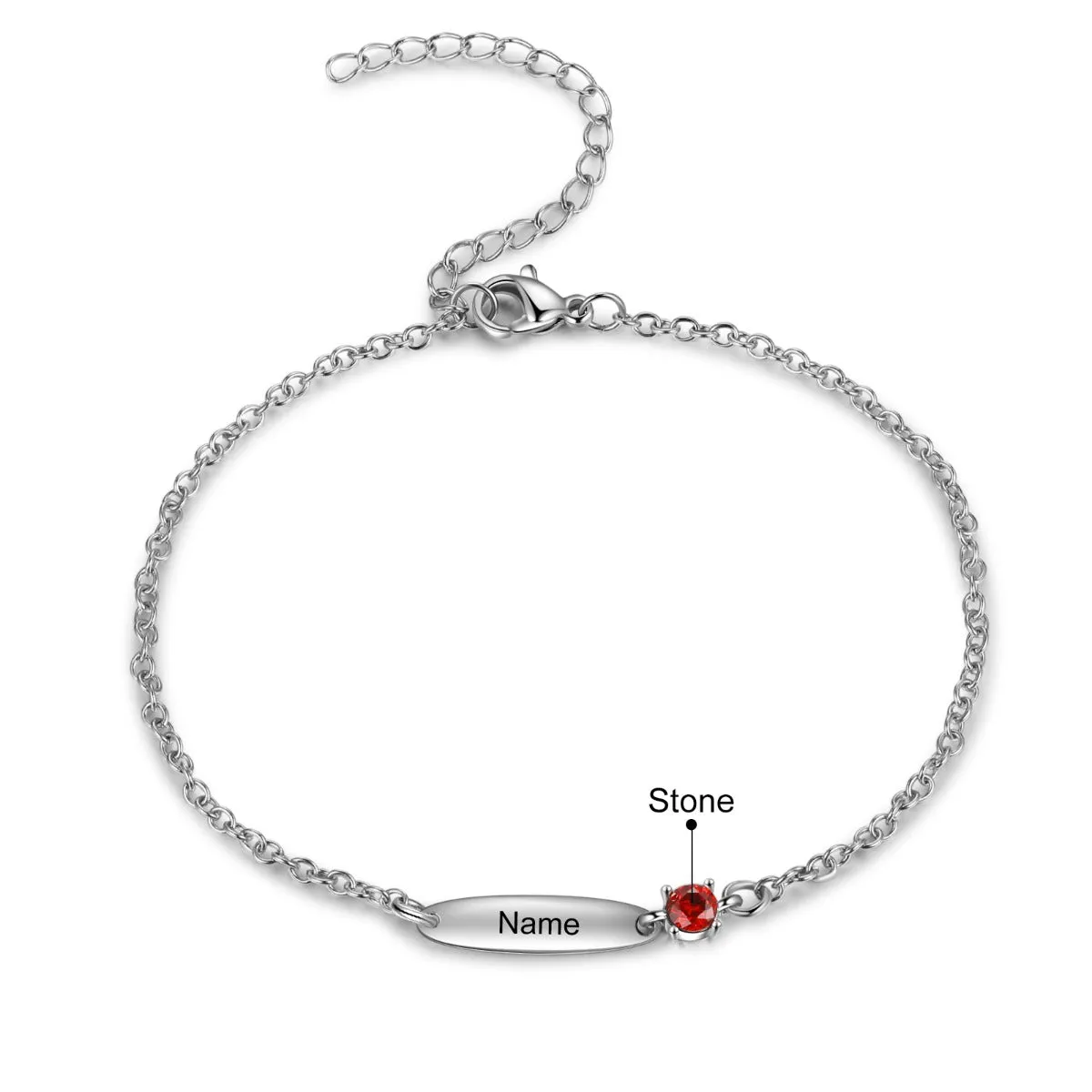 Rhodium Plated Birthtsone Bracelet