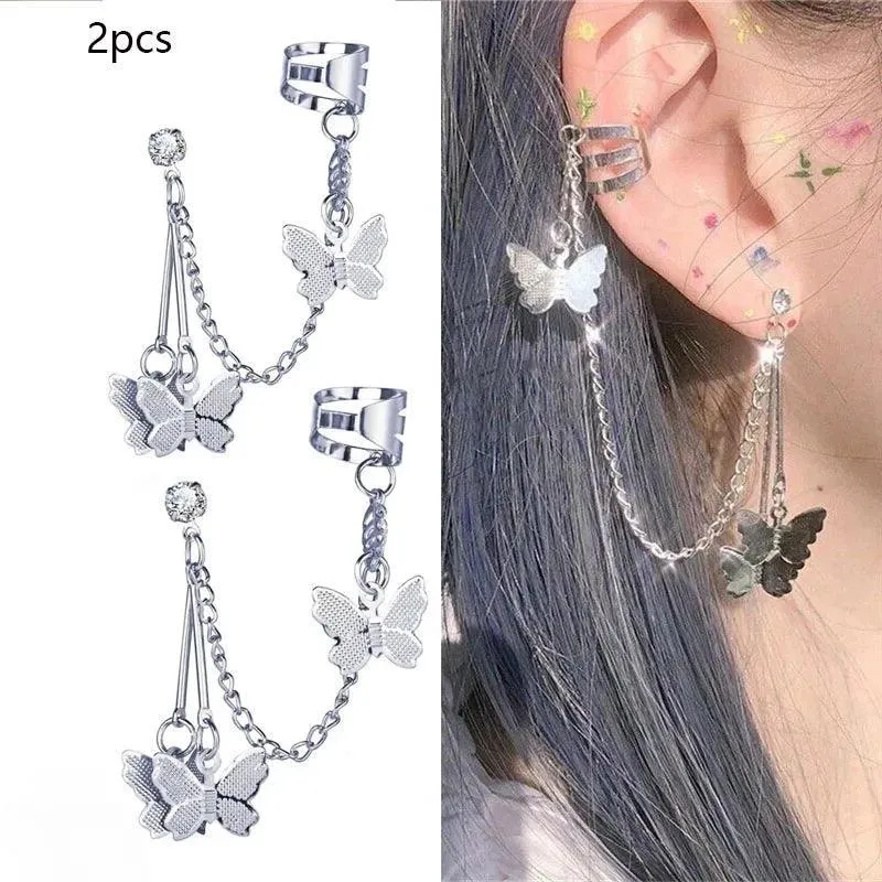 Silver Leaf Ear Cuff Clip Earrings: Stylish Unisex Fashion Jewelry