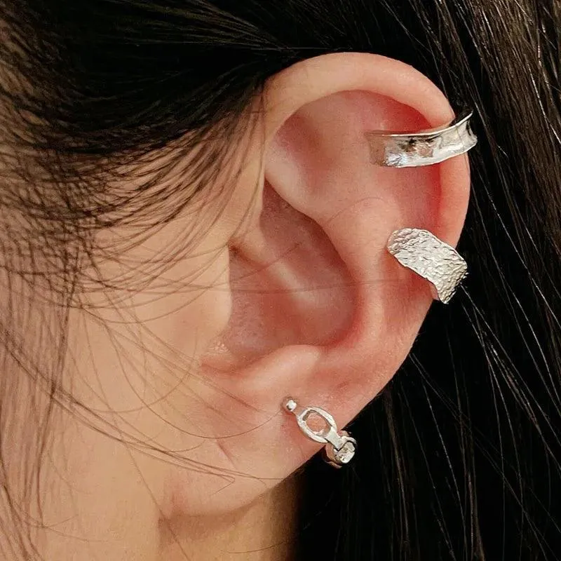 Silver Leaf Ear Cuff Clip Earrings: Stylish Unisex Fashion Jewelry