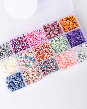 Speckled & Striped Multicolor Polymer Heishi DIY Bead Box