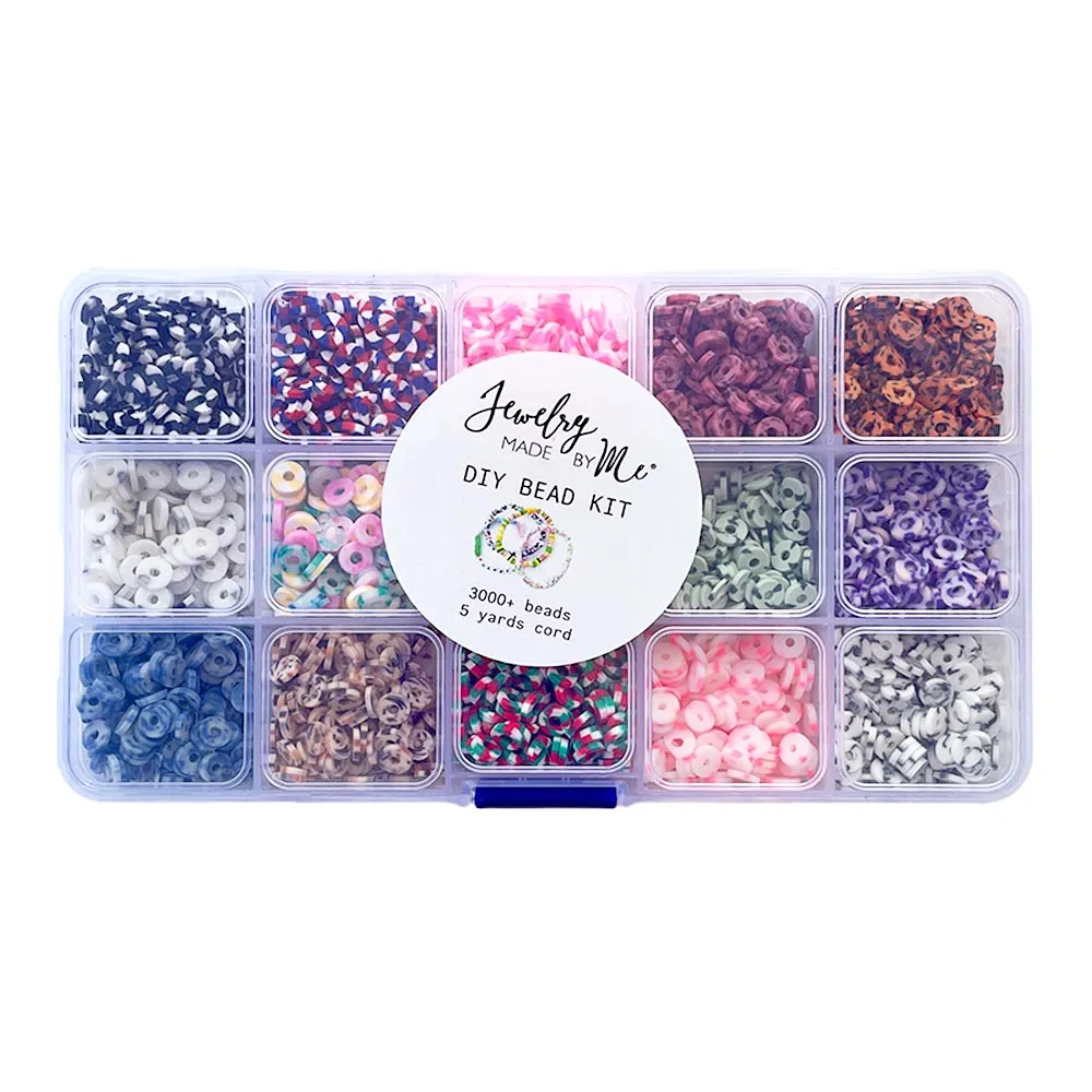 Speckled & Striped Multicolor Polymer Heishi DIY Bead Box