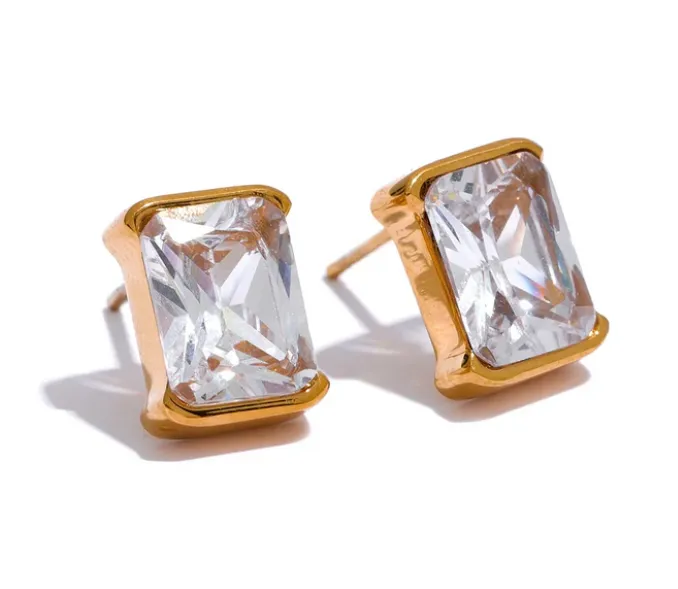 Square Crystal Studs