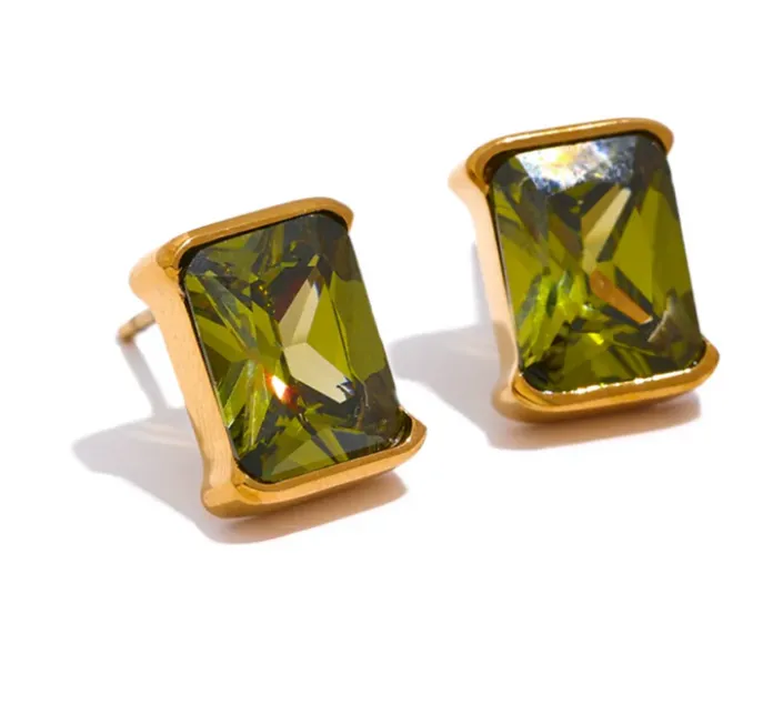 Square Crystal Studs