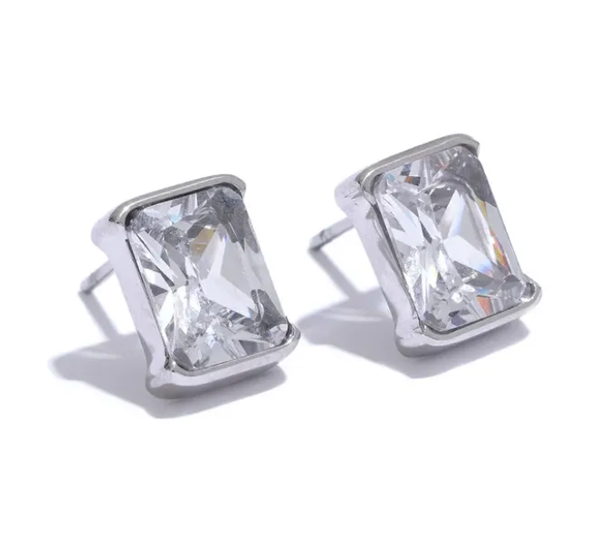 Square Crystal Studs