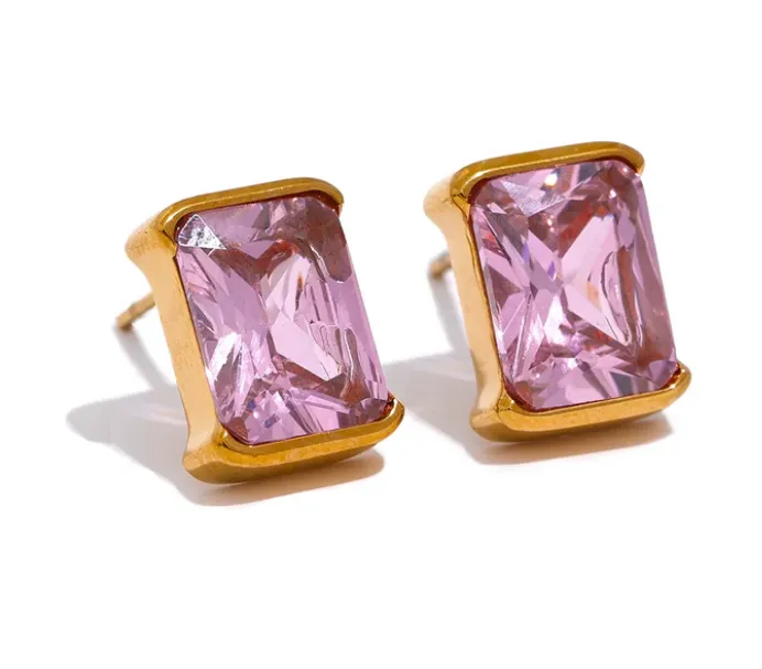 Square Crystal Studs