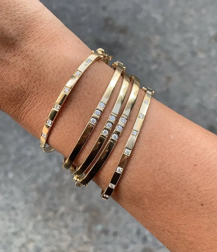 Stackable Bangle (9 Diamonds)