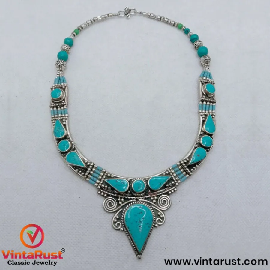 Statement Turquoise  Nepalese Tribal Stylish Choker