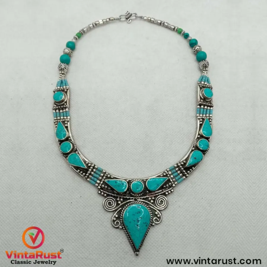 Statement Turquoise  Nepalese Tribal Stylish Choker