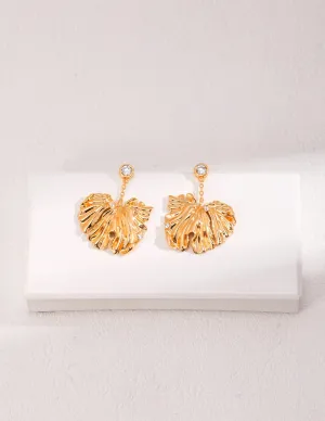 Stylish Leave Style Zircon Earrings