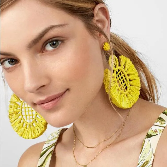 Summer Stylish Large Tassel Drop Earrings