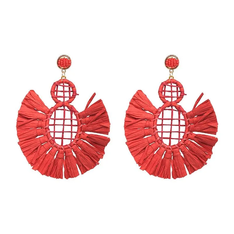 Summer Stylish Large Tassel Drop Earrings