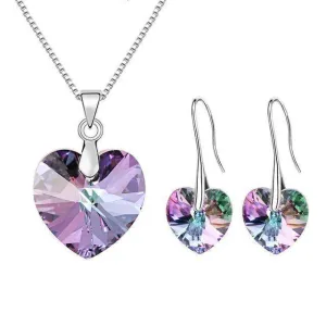 SWAROVSKI Heart Pendant Necklaces Drop Earrings Jewelry Sets