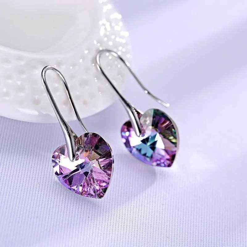 SWAROVSKI Heart Pendant Necklaces Drop Earrings Jewelry Sets