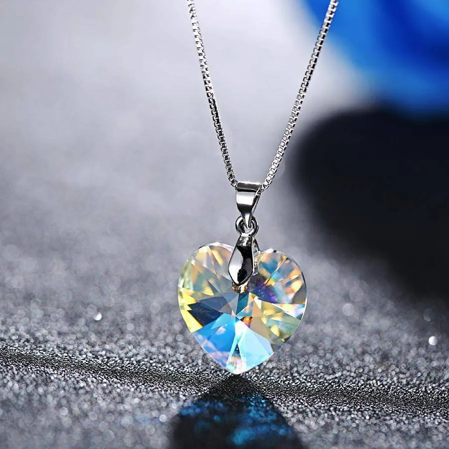 SWAROVSKI Heart Pendant Necklaces Drop Earrings Jewelry Sets