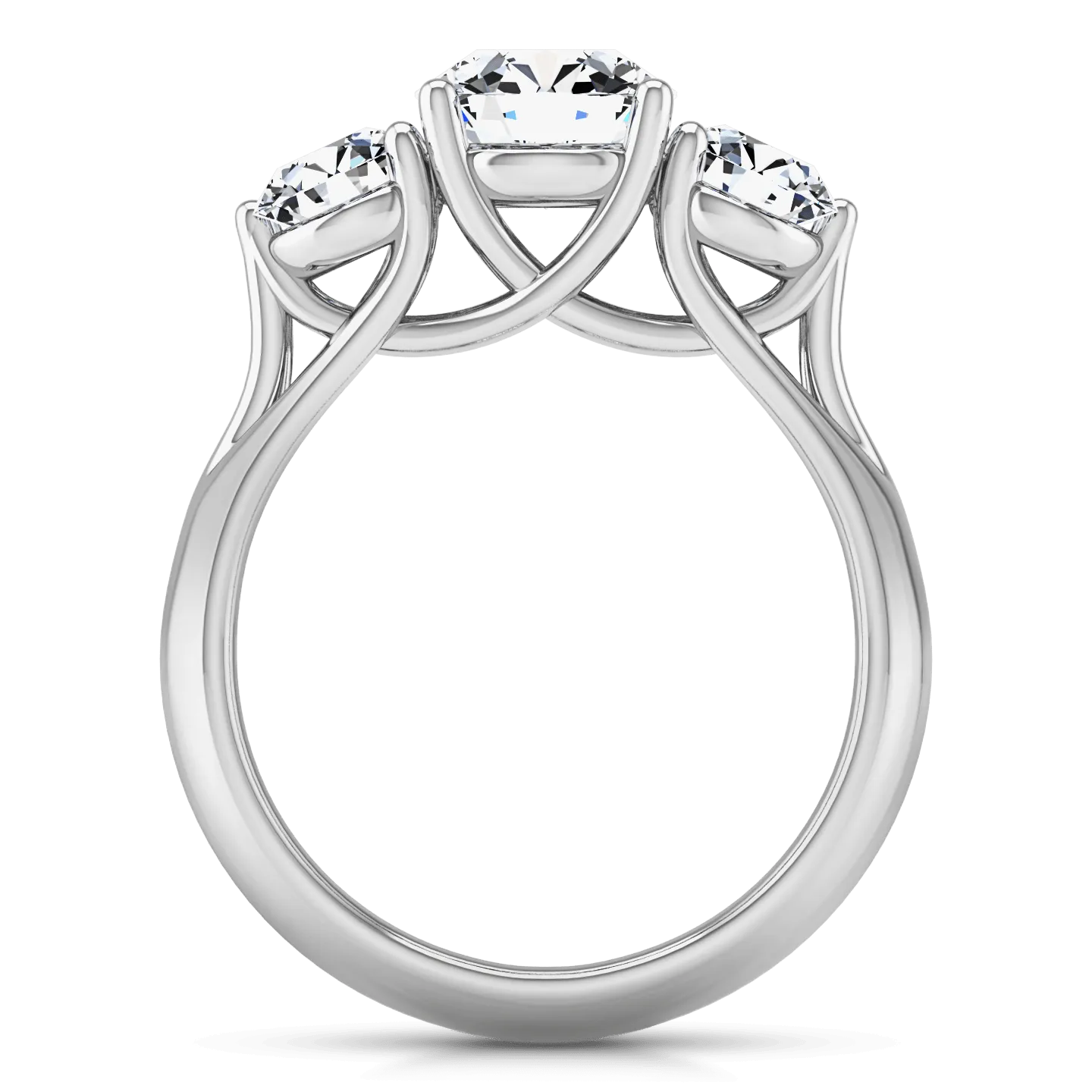 Three Stone Engagement Ring Charlotte 14K White Gold