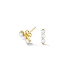 Timeless Triple Pearl Bar Studs