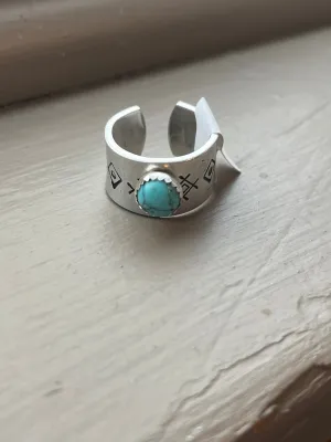 Turquoise Stone Ring Tribal