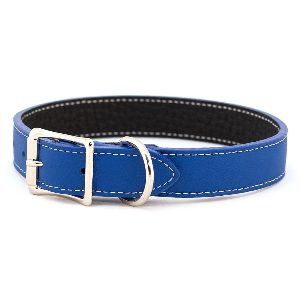 Tuscan Leather Dog Collar Cobalt Blue