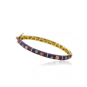 Twin Stars Double Flower Bangle in Purple