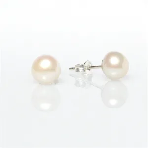 White Pearl Studs 6mm