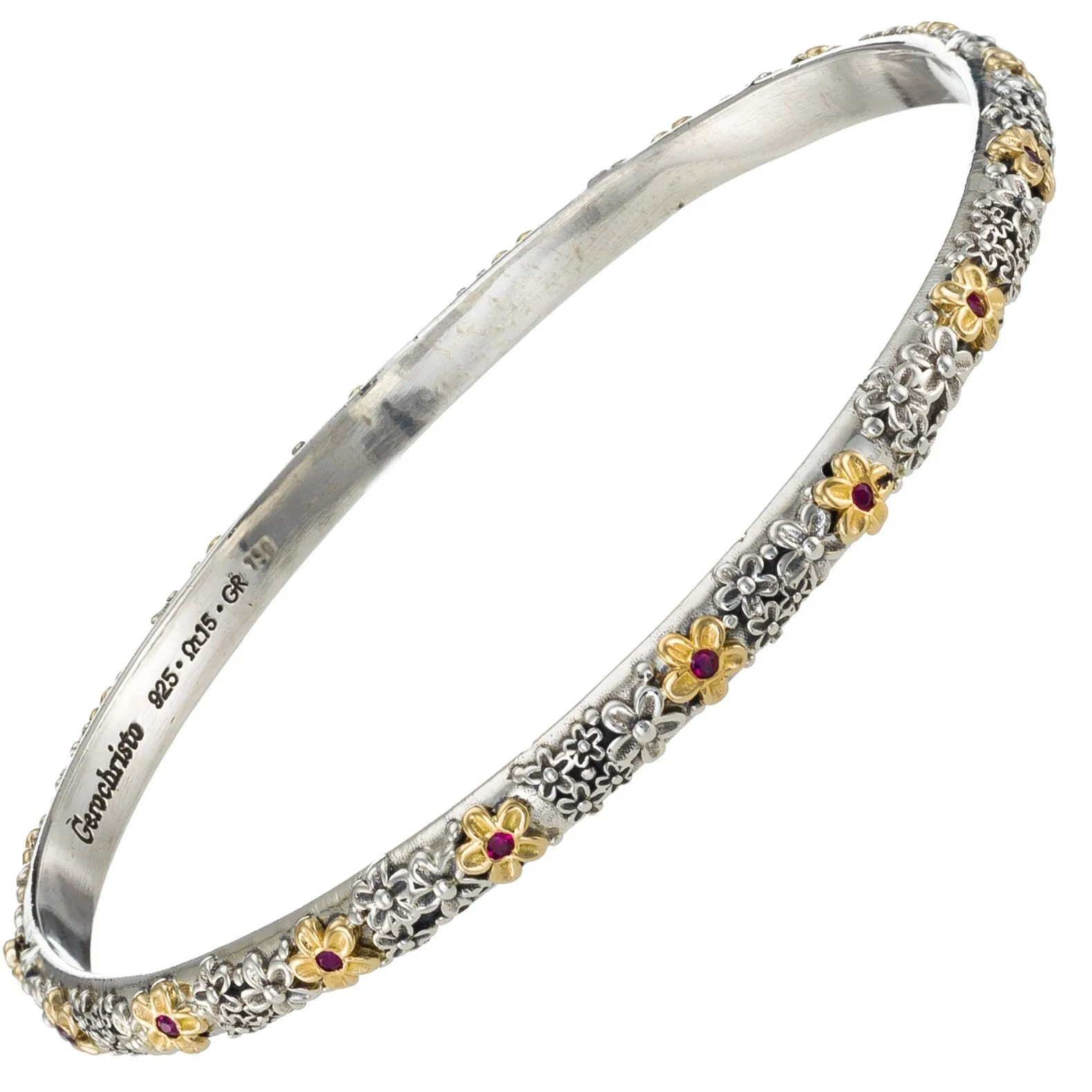 Wild Flowers Stone Bangle Bracelet