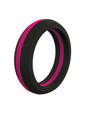 Women's Thin Pink Line Classic Silicone Ring