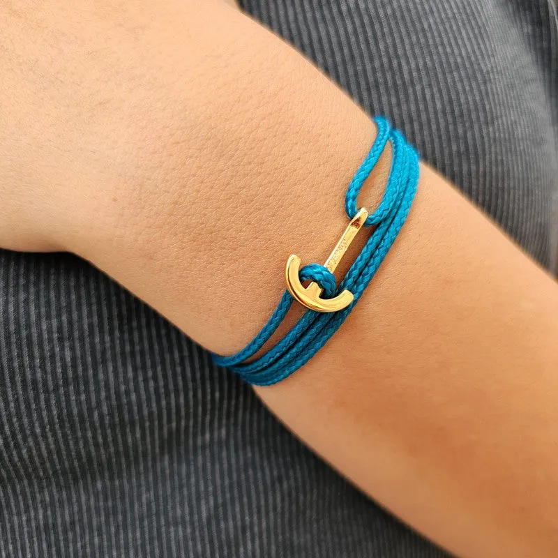 YACHT CLUB mini anchor bracelet teal