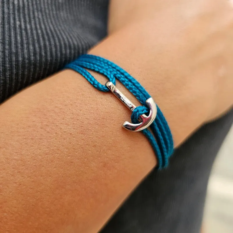 YACHT CLUB mini anchor bracelet teal