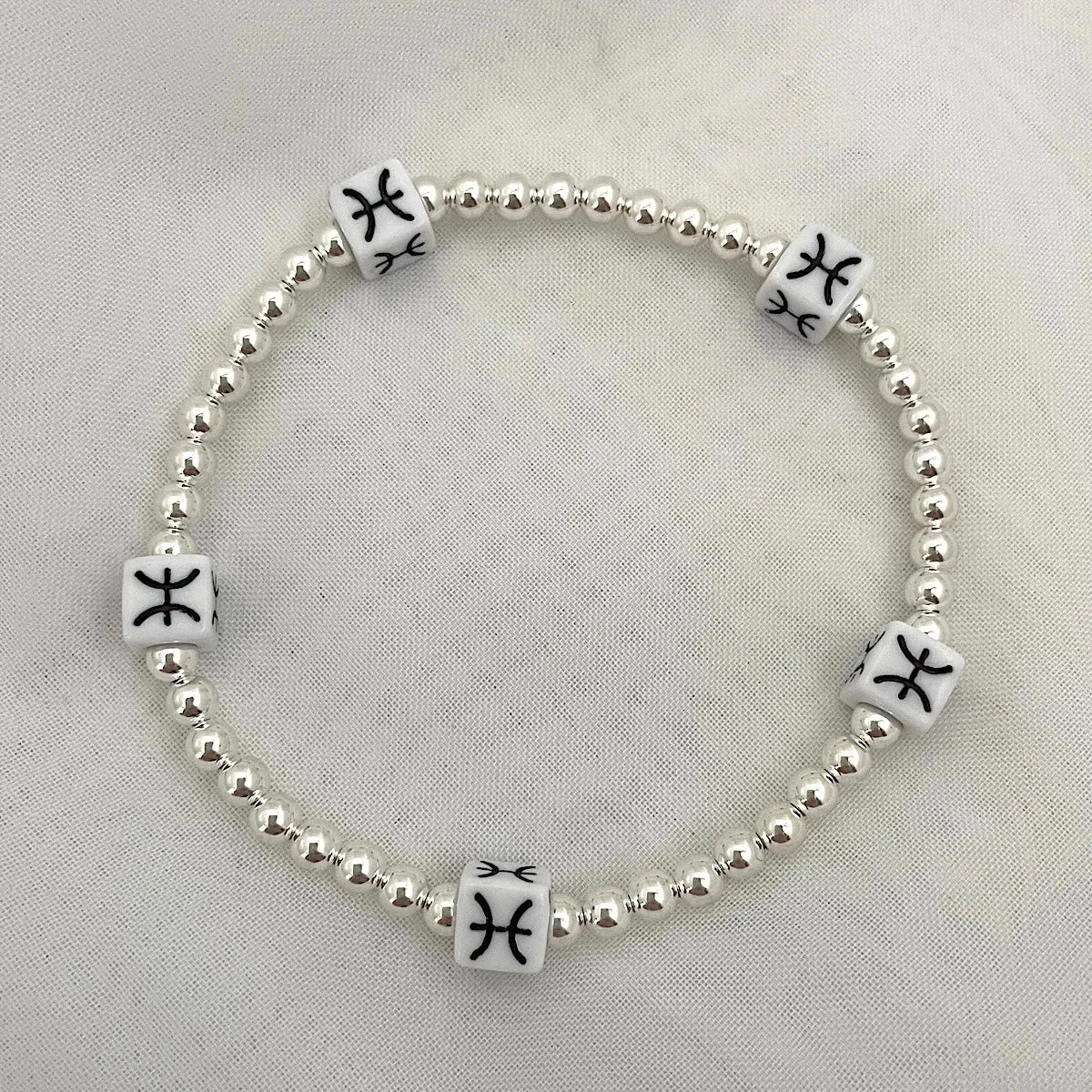 Zodiac Classic Bead Bracelet Sterling Silver