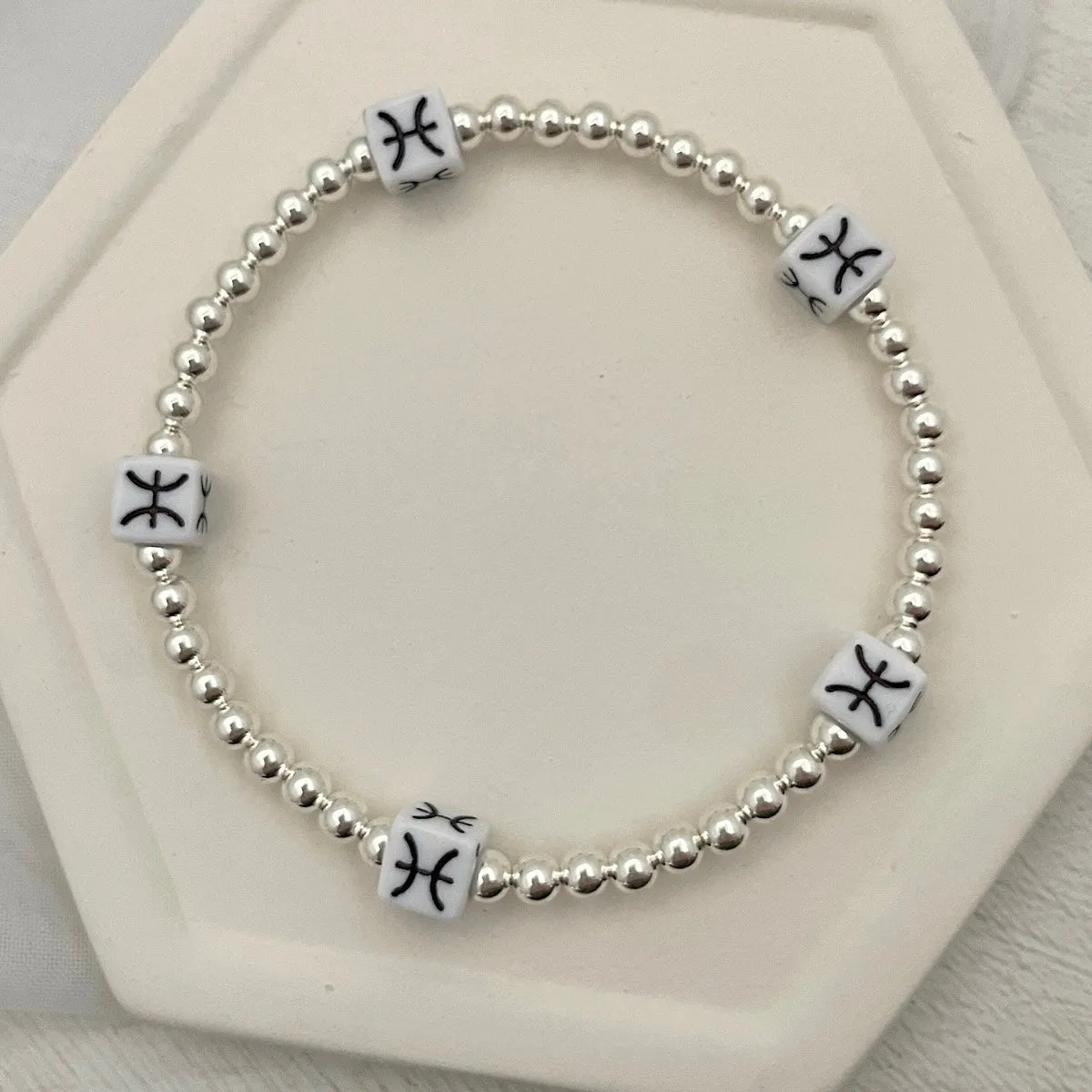 Zodiac Classic Bead Bracelet Sterling Silver